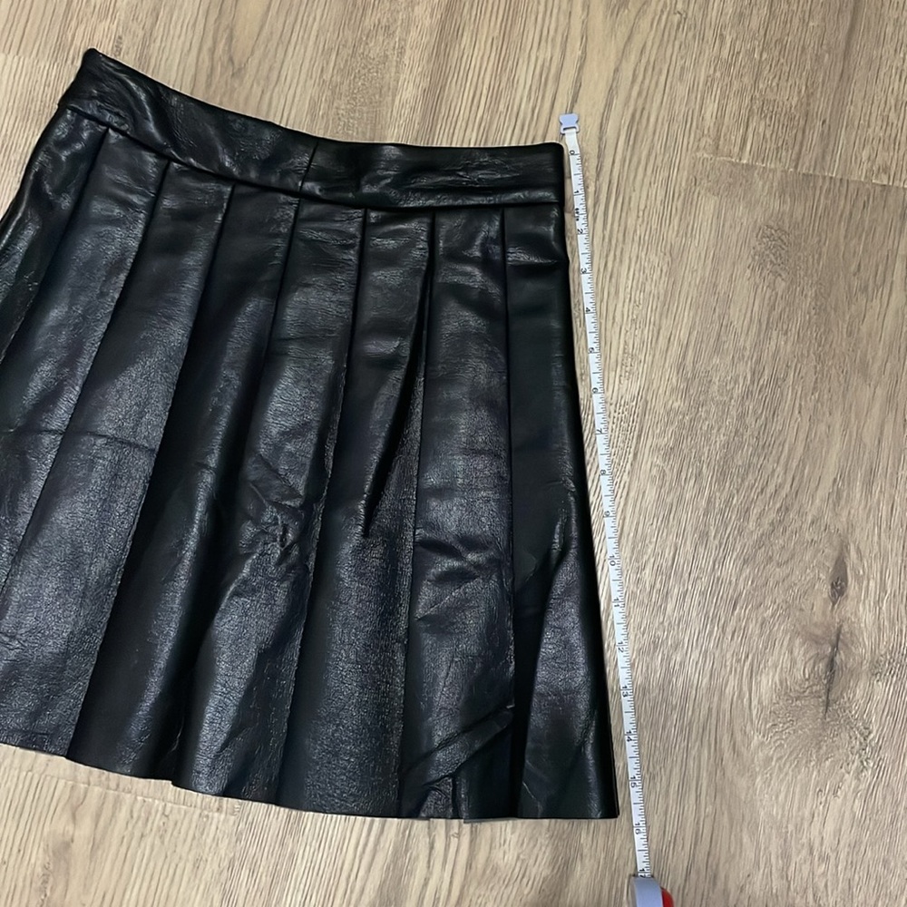 Sunday Best Black Faux Leather Pleated Skirt - Picture 2 of 7
